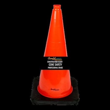 Comfitwear Orange Traffic Safety Cone with Black Base, 28 in. H FC-280